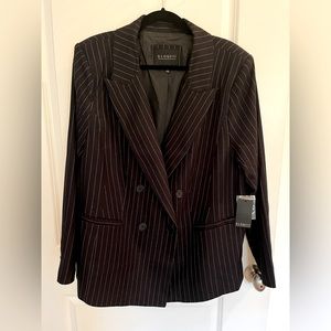 NWT Eloquii Black Pinstripe Longline Blazer